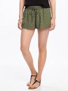 Old Navy Soft Shorts For Women 3 1/2 - Green Print