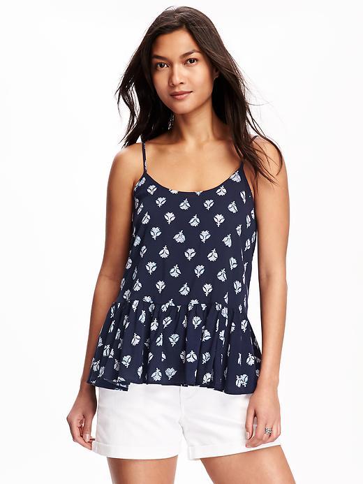 Old Navy Printed Peplum Swing Cami For Women - Navy Blue Print