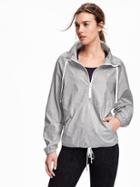 Old Navy Relaxed Half Zip Coated Jacket For Women - Light Grey Heather