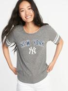 Old Navy Womens Mlb Logo-graphic Tee For Women N.y. Yankees Size L