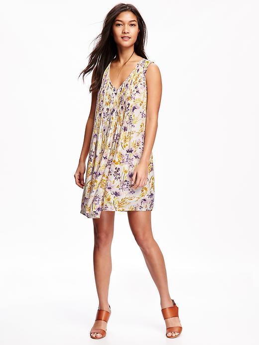 Old Navy Pleated Crepe Dress - Mixed Floral