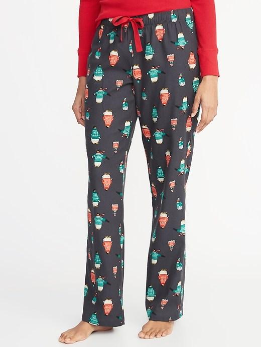 Old Navy Womens Patterned Flannel Sleep Pants For Women Penguin Size M
