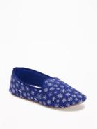 Old Navy Patterned Smoking Slippers For Women - White Snowflake
