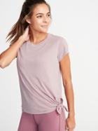 Old Navy Womens Mesh-back Side-tie Performance Top For Women Plum Tonic Size S