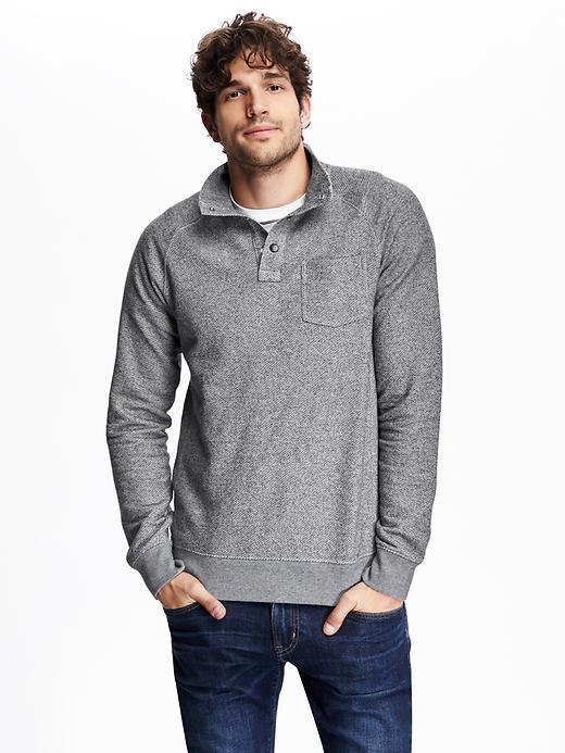 Old Navy Fleece Mock Neck Pullover - Heather Gray