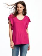 Old Navy Relaxed Ruffle Sleeve Top For Women - Party Started Pink