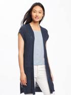 Old Navy Lightweight Super Long Cardi For Women - Navy Heather