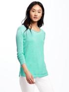 Old Navy Classic Crew Neck Pullover For Women - Aqua Blue