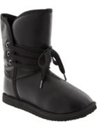 Old Navy Cozy Lace Up Boots Size 10 - Black