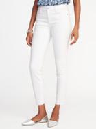 Old Navy Womens Mid-rise Built-in Sculpt Clean-slate Rockstar Ankle Jeans For Women Bright White Size 0