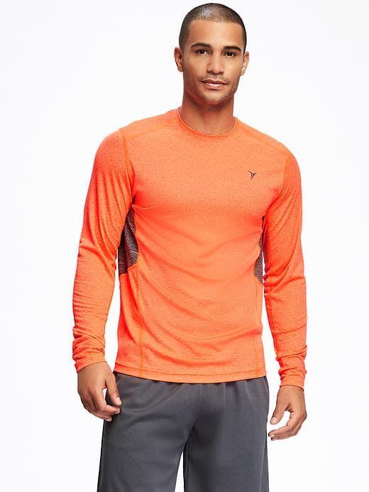 Old Navy Go Dry Pieced Tech Performance Tee For Men - Bright Orange