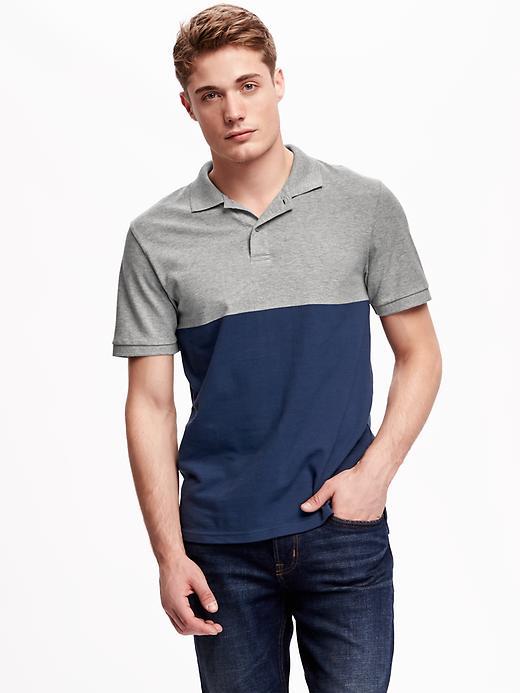 Old Navy Pique Colorblock Polo For Men - Night Life