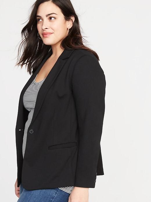 Classic Ponte-knit Plus-size Blazer