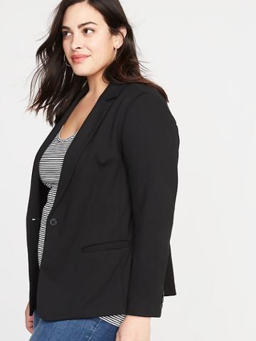Classic Ponte-knit Plus-size Blazer