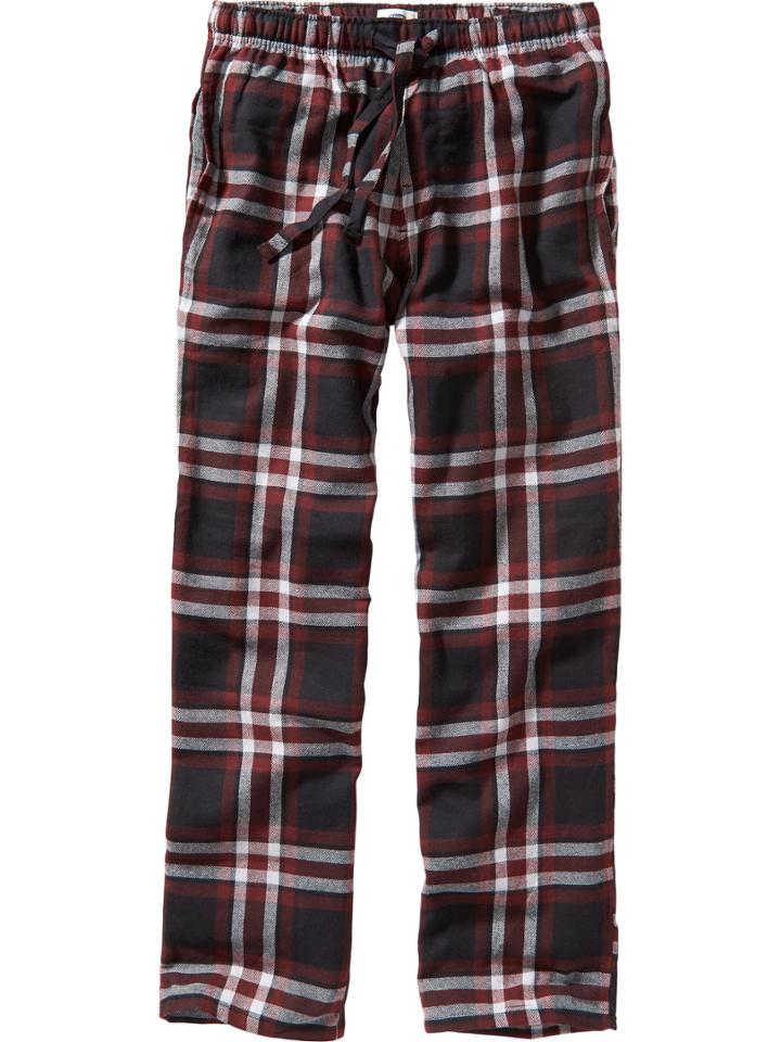 Old Navy Mens Plaid Flannel Pj Pants Size Xxl Big - Burgundy Plaid