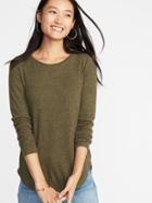 Old Navy Womens Relaxed Plush-knit Tee For Women Hunter Pines Size Xs