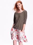 Old Navy Womens Cocoon Hi Lo Tee Size L - Dirt Dont Hurt