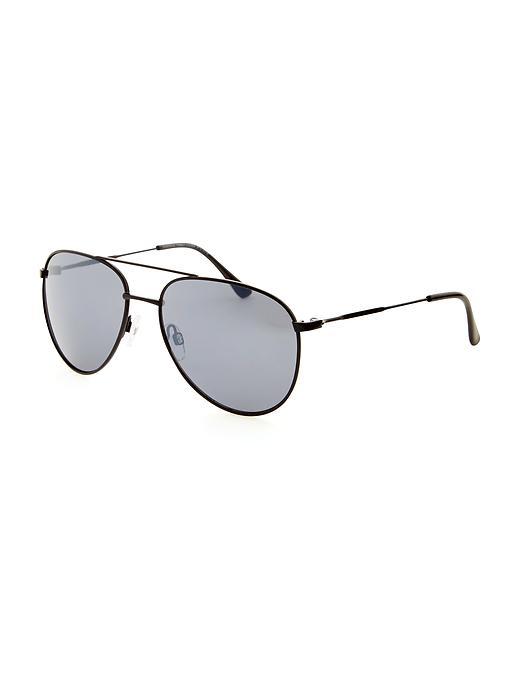 Old Navy Classic Aviator Style Sunglasses For Women - Thin Black