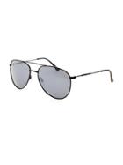 Old Navy Classic Aviator Style Sunglasses For Women - Thin Black