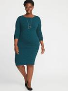 Old Navy Womens Jersey Scoop-neck Plus-size Bodycon Dress Teal Dot Size 1x