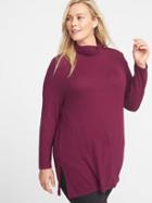 Old Navy Womens Relaxed Plus-size Plush-knit Turtleneck Magenta Haze Size 2x