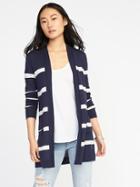Old Navy Womens Open-front Long-line Sweater For Women Navy Stripe Size Xxl