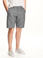Old Navy Linen Blend Shorts For Men 10 - Medium Gray