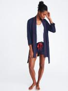 Old Navy Womens Relaxed Tie-belt Robe For Women Navy/red Size Xs/s
