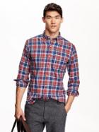 Old Navy Mens Slim Fit Plaid Flannel Shirt Size Xxl Big - Mariana Trench