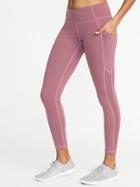 Old Navy Womens Mid-rise Mesh-trim Compression Leggings For Women Bust A Mauve Size L