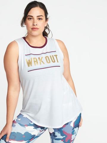 Old Navy Womens Relaxed Plus-size Graphic Muscle Tank Wrk Out Size 1x