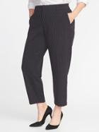 Old Navy Womens Mid-rise Plus-size Secret-slim Straight Harper Pants Charcoal Pinstripe Size 26