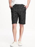 Old Navy Broken In Khaki Shorts For Men 10 1/2 - Black/white Bottom