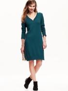Old Navy Womens V Neck Sweater Dress Size S Tall - Kelp Forest