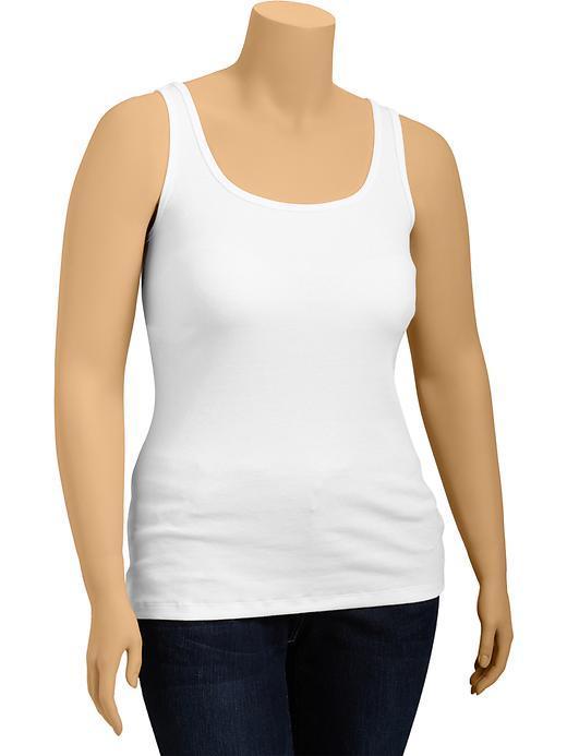 Old Navy Womens Plus Perfect Rib Knit Tanks - Bright White