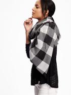 Old Navy Printed Oversized Scarf - Black Check
