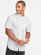 Old Navy Mens Slim-fit Built-in Flex Everyday Shirt For Men 3-d Glasses Size L