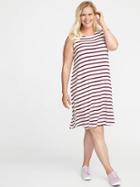 Old Navy Womens Sleeveless Plus-size Jersey-knit Swing Dress Red Stripe Size 1x