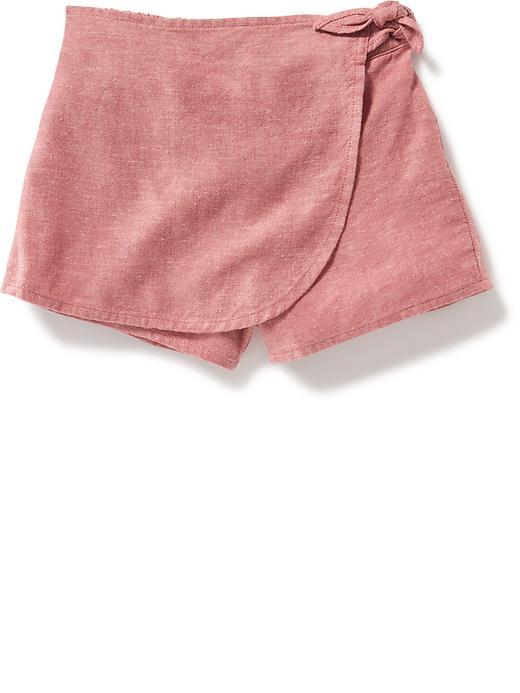 Old Navy Linen Blend Tie Front Skort - Spice Girl