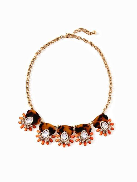 Old Navy Tortoiseshell Rhinestone Cluster Necklace For Women - Tortoise