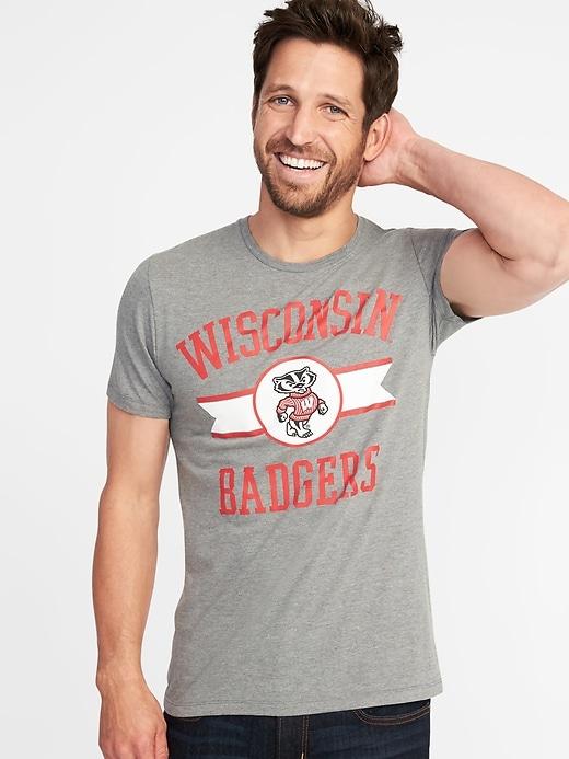 Old Navy Mens College-team Graphic Tee For Men Wisconsin Size M