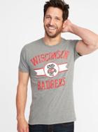 Old Navy Mens College-team Graphic Tee For Men Wisconsin Size M
