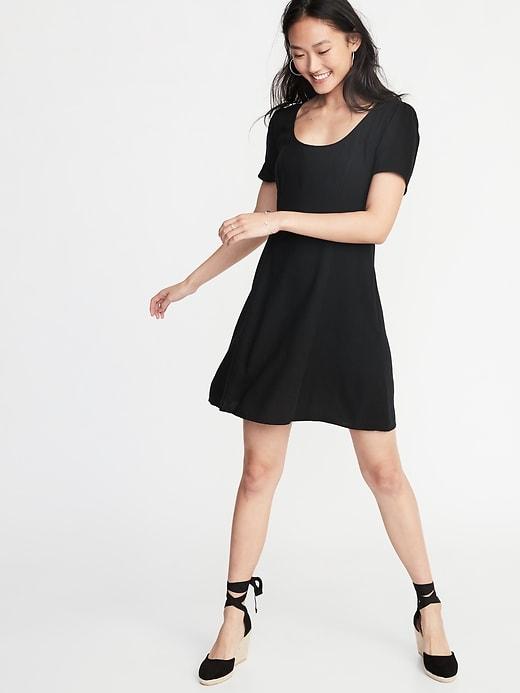 Linen-blend Fit & Flare Dress For Women