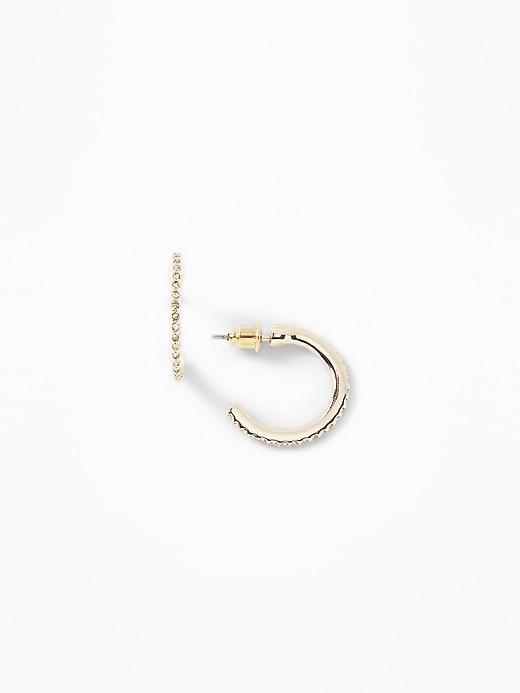 Old Navy  Mini Rhinestone Hoop Earrings For Women Gold Size One Size