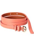 Old Navy Womens Skinny Faux Leather Belts Size L/xl - Coral Pink