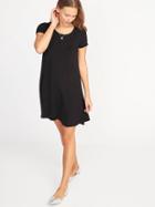Old Navy Womens Jersey-knit Swing Dress For Women Black Size S