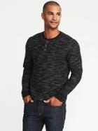 Old Navy Mens Textured Sweater-knit Henley For Men Blackjack Size S