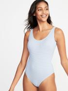 Textured Scoop-back Swimsuit For Women