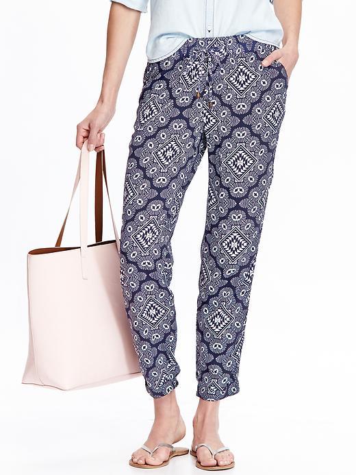Old Navy Womens Patterned Soft Pants - Large Blue
