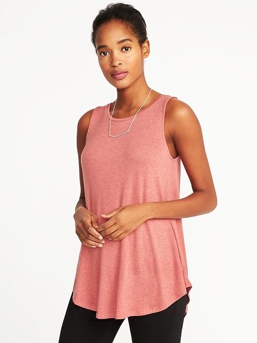 Old Navy Womens Luxe Soft-spun High-neck Swing Tank For Women Mango Magic Size S